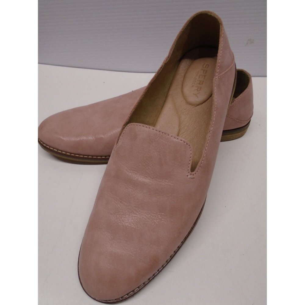 Sperry Women’s 9.5 Pink Leather Seaport Levy Slip On Shoes Loafers EUC